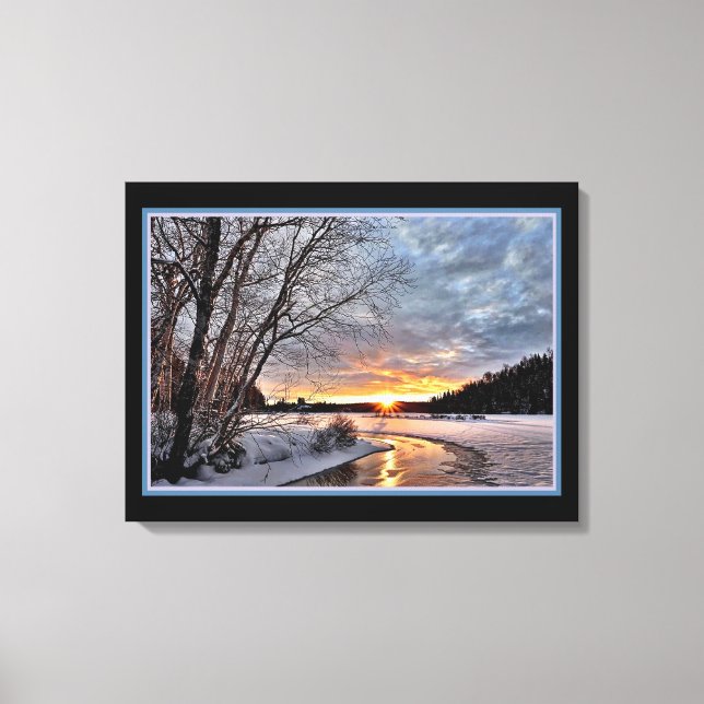 Winterlandschaft im Abend Leinwand (Vorderseite)