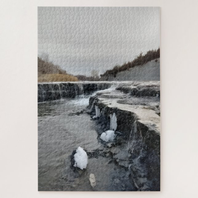 Winterlandschaft im Indian Rock Park Puzzle (Vertikal)