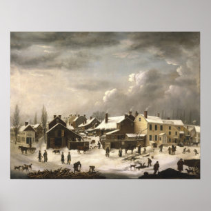 Winterlandschaft in Brooklyn Poster