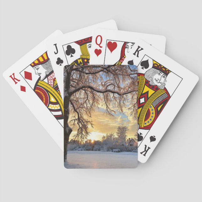 Winterlandschaft in Lettland Spielkarten (Rückseite)