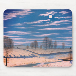 Winterlandschaft in Mondlicht: Mousepad