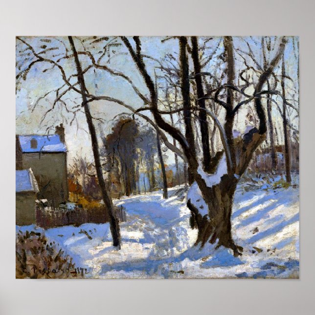 Winterlandschaft Loiveciennes Camille Pissarro Poster (Vorne)