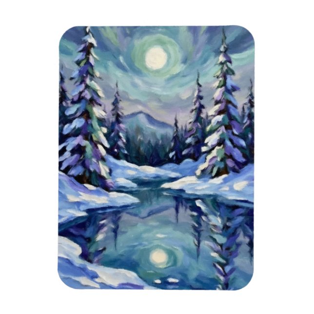 Winterlandschaft Magnet (Vertikal)