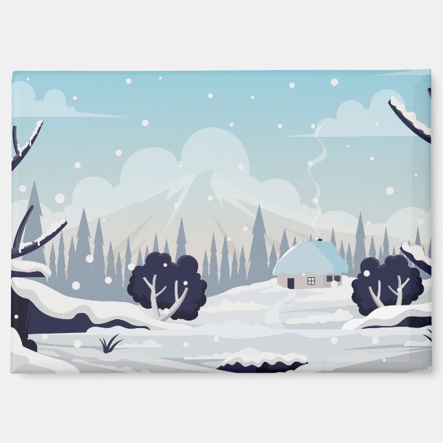 Winterlandschaft Magnet (Vorderseite)