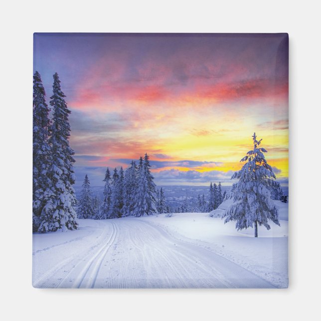 Winterlandschaft Magnet (Vorne)