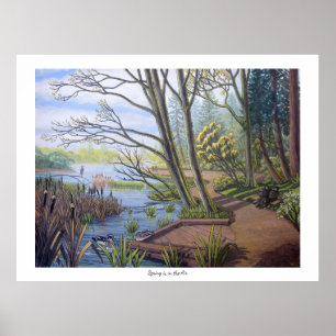 Winterlandschaft Malerei 9 Adler Cheakamus Fluss Poster