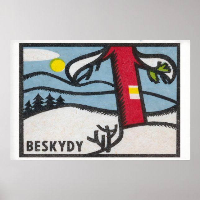 Winterlandschaft Matchbox Kunst Druck, Tschechisch Poster (Vorne)