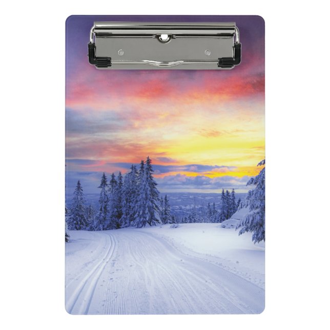 Winterlandschaft Mini Klemmbrett (Vorderseite)