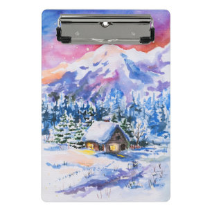 Winterlandschaft Mini Klemmbrett