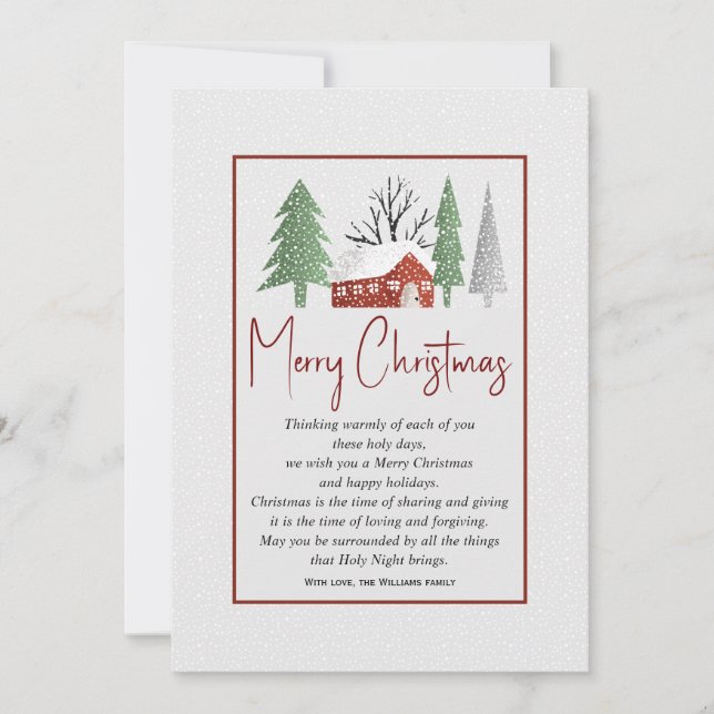 Winterlandschaft mit Bäumen und Schnee Weihnachten (Vorderseite)