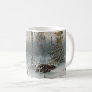 Winterlandschaft mit braunem Bär Kaffeetasse