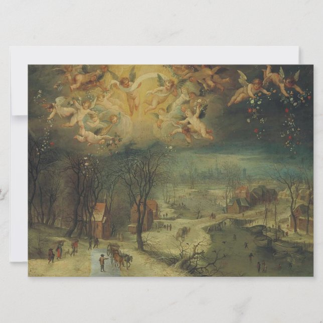 Winterlandschaft mit Dörfern Ansammlung Holz Karte (Vorderseite)