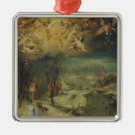 Winterlandschaft mit Dörfern Ansammlung Holz Ornament Aus Metall