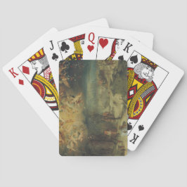 Winterlandschaft mit Dörfern Ansammlung Holz Spielkarten