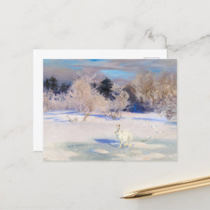 Winterlandschaft mit einem Weißen Haus von B. Lilj Feiertagspostkarte