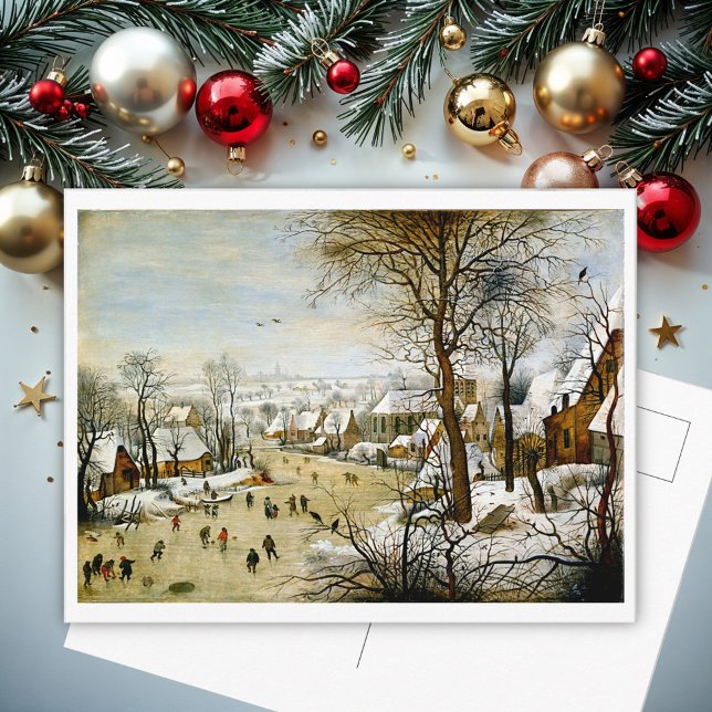 Winterlandschaft mit Eis-Skatern Postkarte (Von Creator hochgeladen)