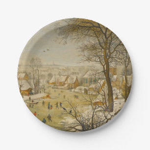 Winterlandschaft mit Eisfallen und Eisfallen Pappteller
