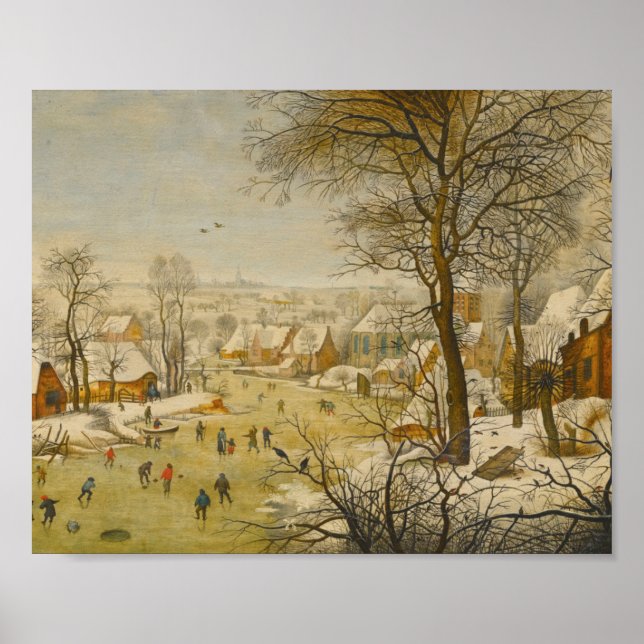 Winterlandschaft mit Eisfallen und Eisfallen Poster (Vorne)