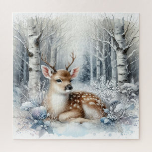 Winterlandschaft mit Hirsch Puzzle