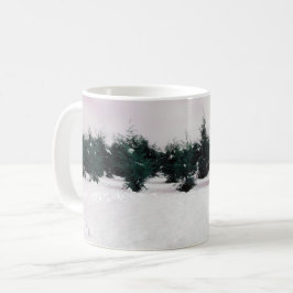 Winterlandschaft mit Lärchen im Schnee Kaffeetasse