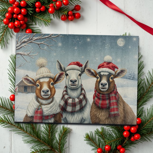 Winterlandschaft mit Schafen und Kabinen Schneidebrett (Von Creator hochgeladen)