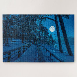 Winterlandschaft mit schneebedecktem Pinienwald Puzzle