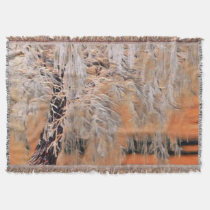 Winterlandschaft mit schneebedeckten Bäumen Aquare Decke