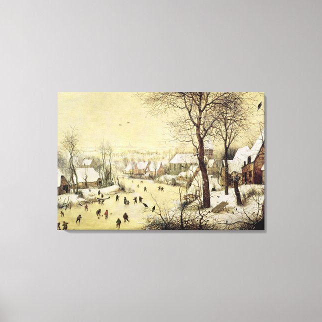 Winterlandschaft mit Skatern Leinwanddruck (Vorderseite)