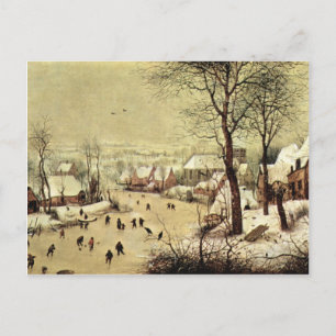 Winterlandschaft mit Skatern von Pieter Bruegel Postkarte