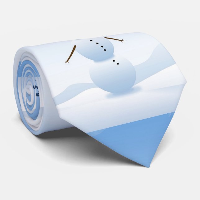 Winterlandschaft mit Snowman "let it Snow" Krawatt Krawatte (Gerollt)