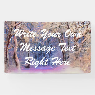 Winterlandschaft mit verschneiten Bäumen Aquarell Banner