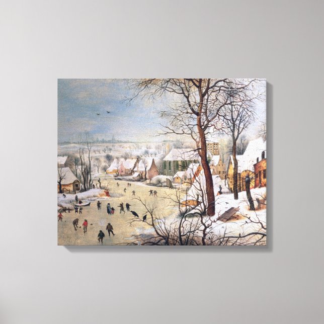 Winterlandschaft mit Vogelfalle, 1601 Leinwanddruck (Vorderseite)