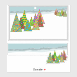 Winterlandschaft mit Weihnachtsbäumen Aufkleber
