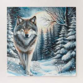 Winterlandschaft mit Wolf Puzzle