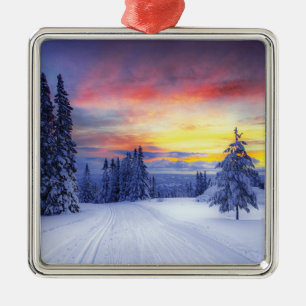 Winterlandschaft Ornament Aus Metall