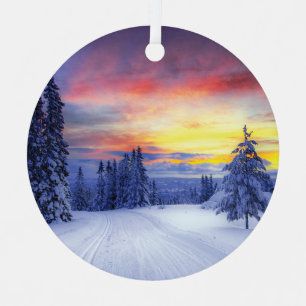 Winterlandschaft Ornament Aus Metall