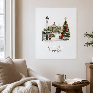 Winterlandschaft Pine Weihnachtsbaumen Poster