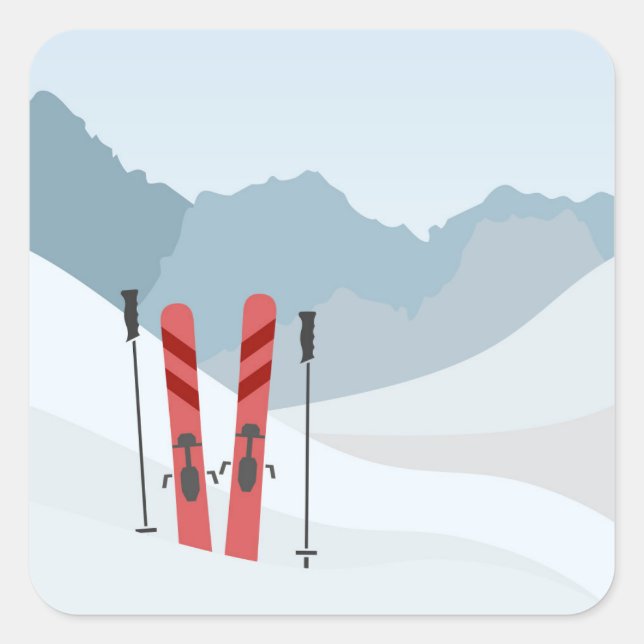 Winterlandschaft Quadratischer Aufkleber (Vorderseite)