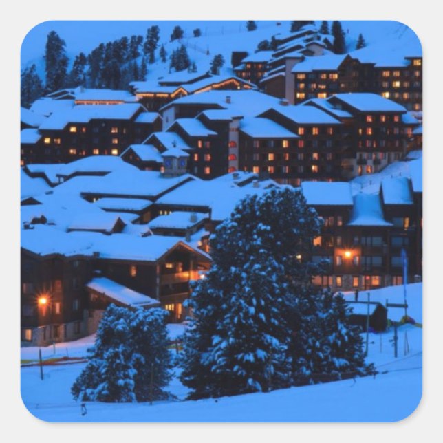 Winterlandschaft Quadratischer Aufkleber (Vorderseite)