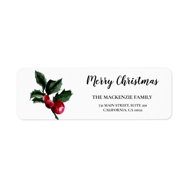 Winterlandschaft | Red Berry Return Address Label (Vorne)