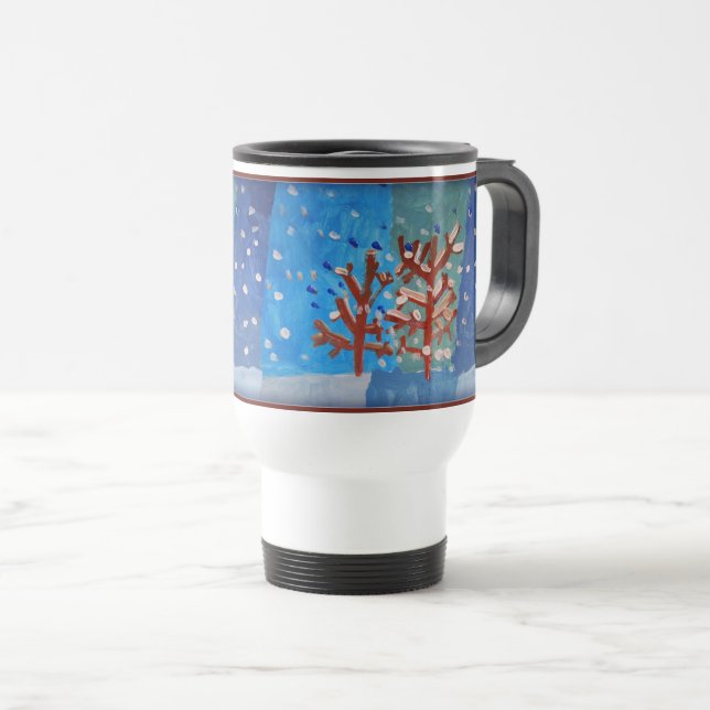 Winterlandschaft Reisebecher (VorderseiteRechts)