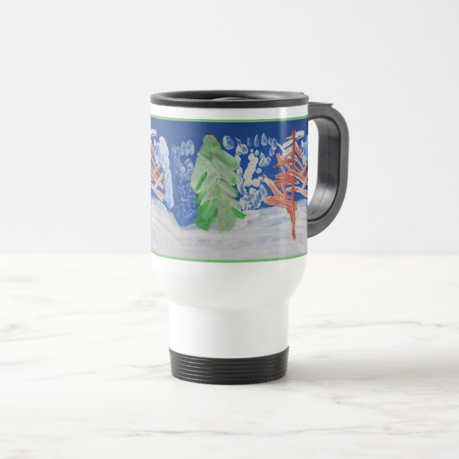 Winterlandschaft Reisebecher (VorderseiteRechts)