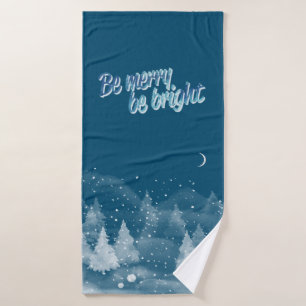Winterlandschaft Schnee Blauer Urlaub Badhandtuch Set