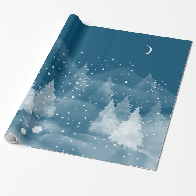 Winterlandschaft Schnee Geschenkpapier (Ungerollt)