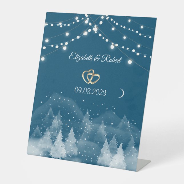 Winterlandschaft Schneehöhe Sockelschild (Vorderseite)