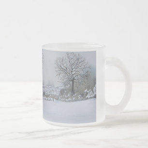 Winterlandschaft Schneeszene bei Weihnachten Mattglastasse