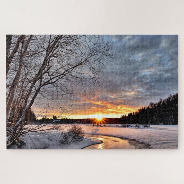 Winterlandschaft Schneeszene Puzzle (Horizontal)