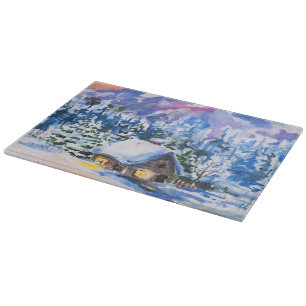 Winterlandschaft Schneidebrett