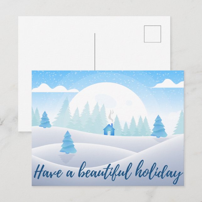 Winterlandschaft Schöne Ferien Postkarte (Vorne/Hinten)