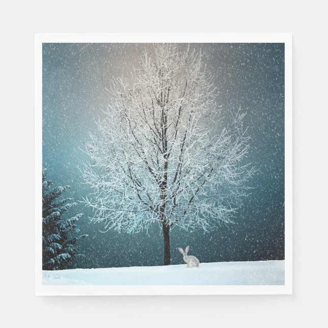Winterlandschaft Serviette (Vorderseite)